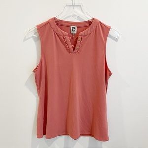 Anne Klein Gold Button Sleeveless Tank Top Blouse